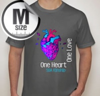Charcoal / One Heart/One Love T-shirt Size Medium